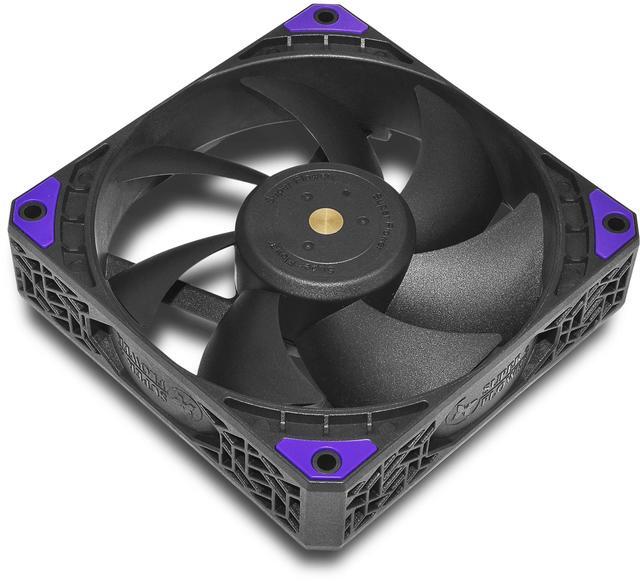 Alt view image 2 of 5 - Super Flower, MEGACOOL High Static Pressure 120mm fan, 3pcs pack, 12-pole motor, PWM, Black, Computer Case Fan, Anti-Vibration Mounting Pads, SF-HP121-BK_3P, 30mm depth