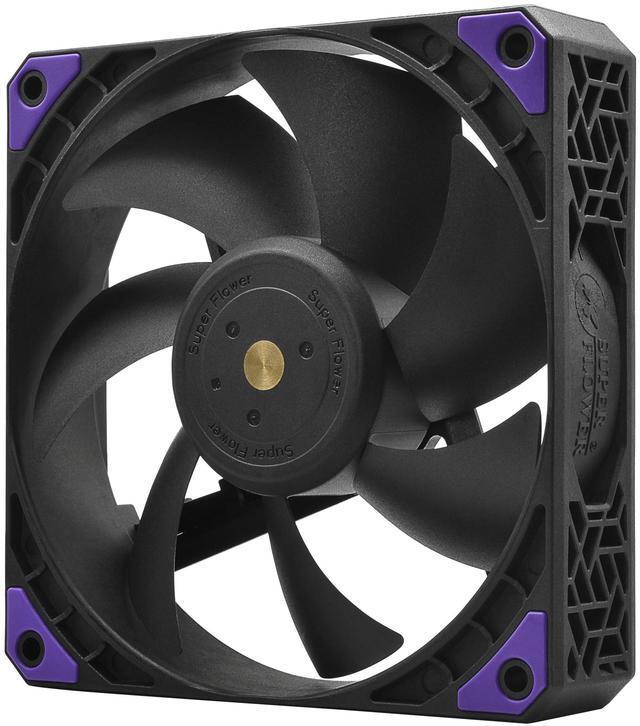 Alt view image 3 of 5 - Super Flower, MEGACOOL High Static Pressure 120mm fan, 3pcs pack, 12-pole motor, PWM, Black, Computer Case Fan, Anti-Vibration Mounting Pads, SF-HP121-BK_3P, 30mm depth