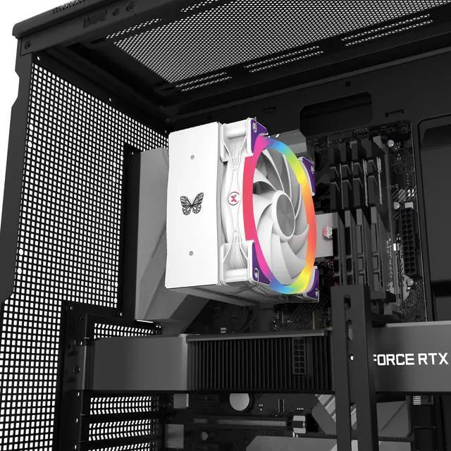 Alt view image 5 of 5 - Super Flower, Cooldex ST4 ARGB CPU Air Cooler, 4 Copper Heat Pipes, Intel: 1851/ 1700 / 1200 / 1150 / 1151 / 1155 AMD: AM5 / AM4, White, SF-ST12P4-WH