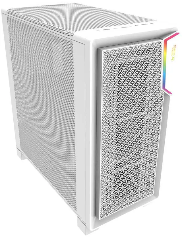 Alt view image 2 of 5 - Super Flower Zillion Direct ATX Mid Tower Case, Patent Slope For Direct Airflow To GPU, All Mesh Panel Design for High Airflow Performance, USB 3.0 & Type-C, White, Steel