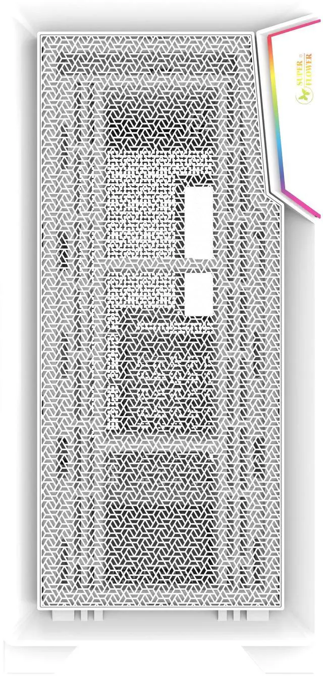 Alt view image 3 of 5 - Super Flower Zillion Direct ATX Mid Tower Case, Patent Slope For Direct Airflow To GPU, All Mesh Panel Design for High Airflow Performance, USB 3.0 & Type-C, White, Steel
