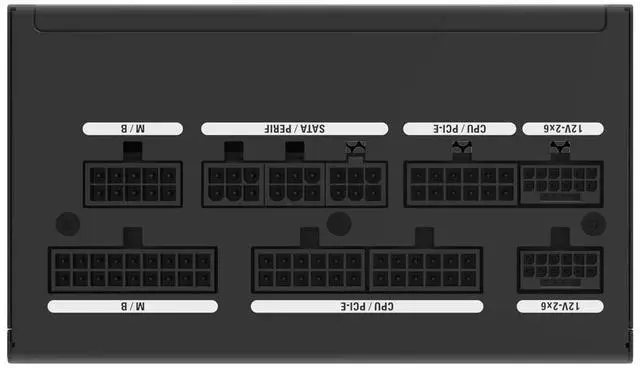 Alt view image 4 of 7 - Super Flower Combat II FP 1200W Cybenetics Platinum / A+ Noise, Embossed Cables, Full Modular, ATX 3.1/PCIe 5.1, W/ Native 12V-2x6, ECO mode, Power Supply, Copper Shaft FDB Fan, SF-1200C14FP