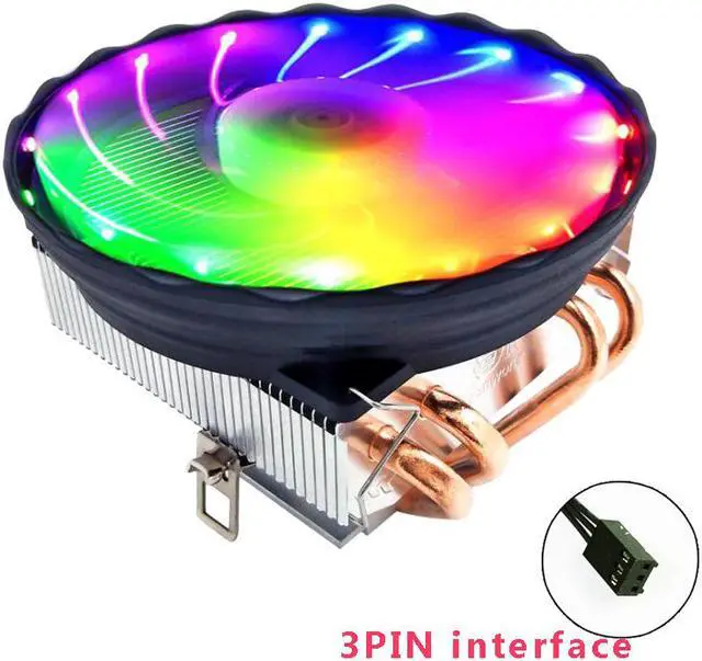 Alt view image 3 of 7 - 4 Heatpipes Cpu Cooler Fan With RGB led light For core i3 i5 i7 AM4 AM3+ Athlon 939 940 938
