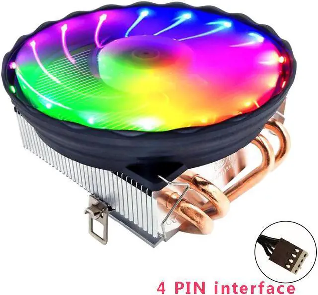 Alt view image 2 of 7 - CPU Fan Heatsink Computer Universal Silicone Grease Cooler 4 Copper Tube Low Noise