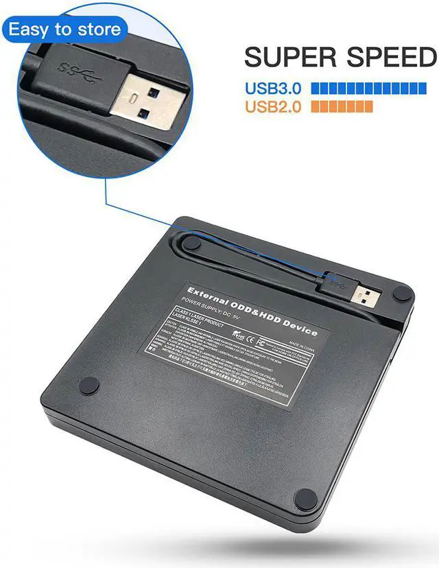 Alt view image 7 of 7 - USB 3.0 External DVD Burner Writer Recorder DVD RW Optical Drive CD/DVD ROM Player MAC OS Windows XP/7/8/10