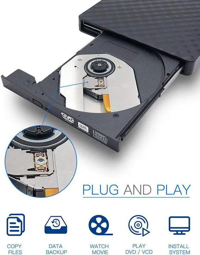 Alt view image 4 of 7 - USB 3.0 External DVD Burner Writer Recorder DVD RW Optical Drive CD/DVD ROM Player MAC OS Windows XP/7/8/10