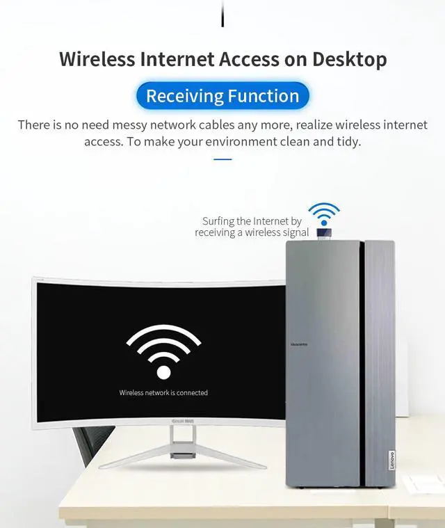 Alt view image 3 of 7 - Mini USB Bluetooth WiFi Adapter 150Mbps Wireless Network Card Wifi Transmitter