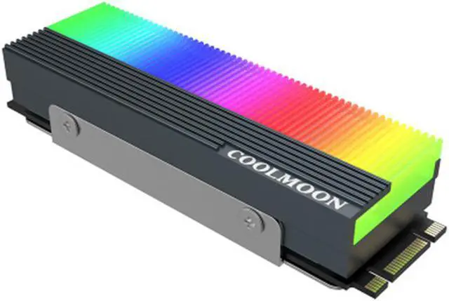 Alt view image 2 of 7 - CoolMoon M.2 SSD 2280 ARGB Heasink, M.2 Solid State Drive RGB Radiator, Hard Drive Cooling Vest, 5V M/B SYNC