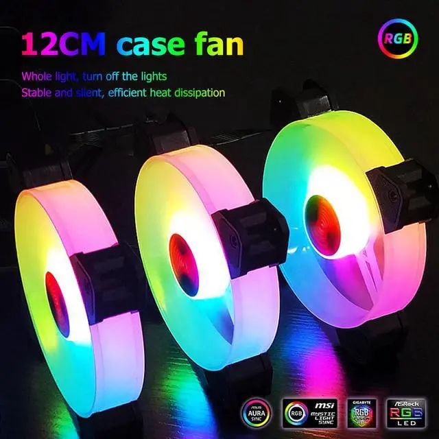 Alt view image 5 of 6 - COOLMOON Computer Case Fan PC Cooling Fan RGB Adjust 120mm Quiet + IR Remote