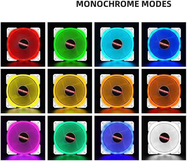 Alt view image 4 of 7 - Coolmoon SJ-I PC RGB Case Fan with IR Remote Controller