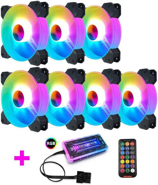 Main image of COOLMOON Computer Case Fan PC Cooling Fan RGB Adjust 120mm Quiet + IR Remote