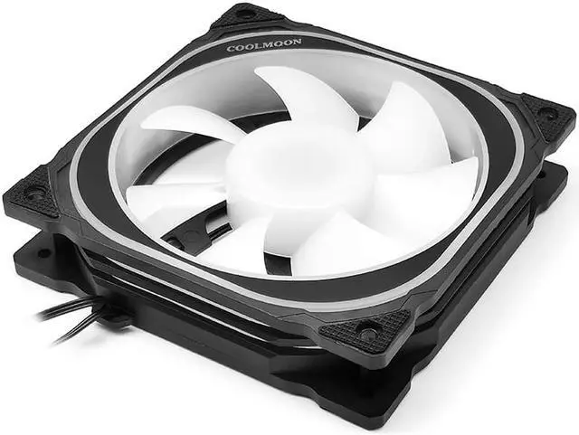 Alt view image 5 of 6 - COOLMOON 120mm Chassis RGB Cooling Fan 12V 6Pin Silent Fan for Desktop PC with IR Remote Controller