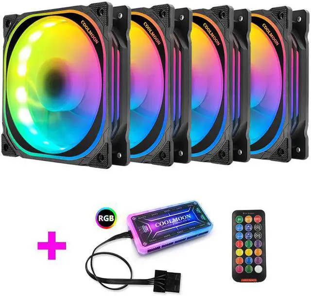 Main image of COOLMOON 120mm Chassis RGB Cooling Fan 12V 6Pin Silent Fan for Desktop PC with IR Remote Controller