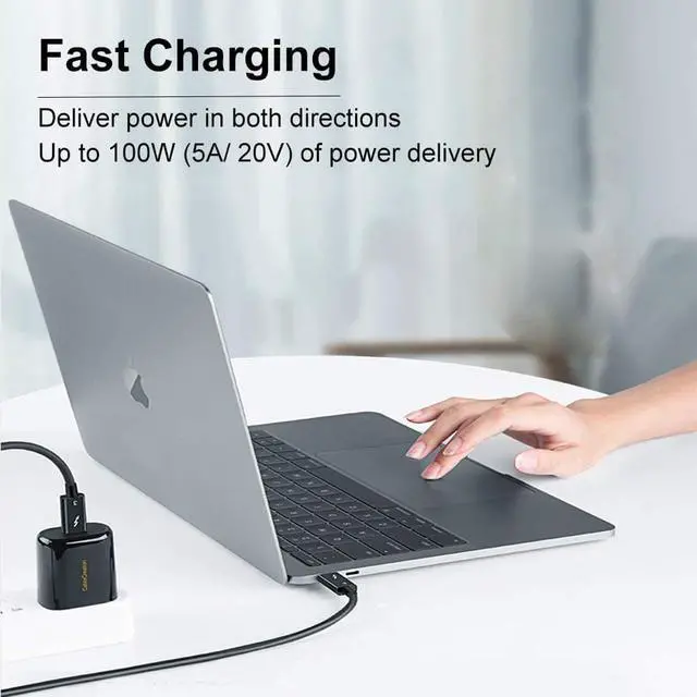 Alt view image 3 of 7 - Thunderbolt 3 Cable Intel Certified 40Gbps, 100W (20V, 5A) Charging 1.6ft USB C Compatible Support 5K @60HZ Display Data Transfer Cable for Monitor, External SSD, eGpu, USB-C Docking Station