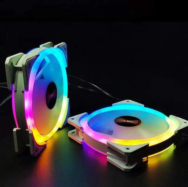Alt view image 2 of 7 - Coolmoon SJ-I 12cm Computer Case Fan 5V 3Pin ARGB Music Synchronization + Motherboard Synchronization Double Side Glow