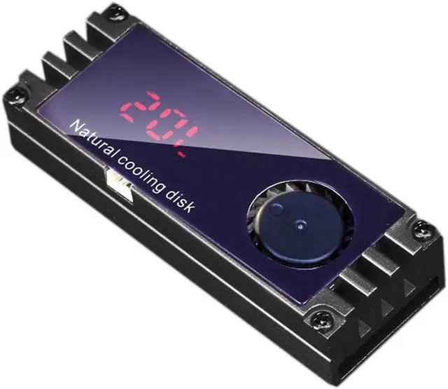Main image of M.2 SSD Radiator with Temperature Display Aluminum Heatsink with Thermal Pad Desktop PC Thermal Gasket (Color:Black)