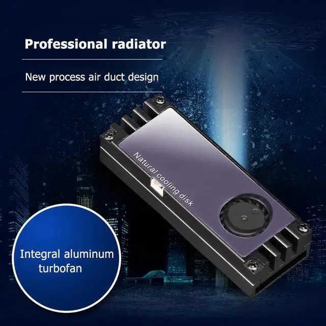 Alt view image 6 of 7 - M.2 SSD Radiator with Temperature Display Aluminum Heatsink with Thermal Pad Desktop PC Thermal Gasket (Color:Red)