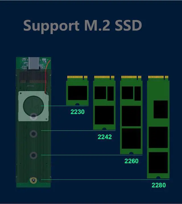 Alt view image 3 of 6 - M.2 Solid State Drive Heat Sink SATA NVME NGFF Turbo Fan