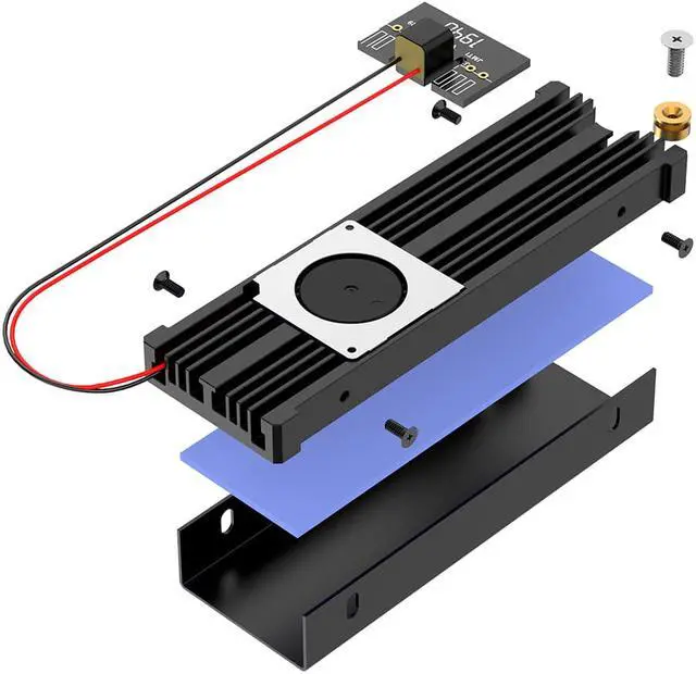 Alt view image 4 of 6 - M.2 Solid State Drive Heat Sink SATA NVME NGFF Turbo Fan