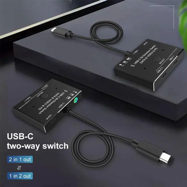 Alt view image 3 of 7 - 8K@60Hz USB-C Bi-Direction Switch Video DataTransmissions PD Charge1x2, 2x1 Switcher Splitter