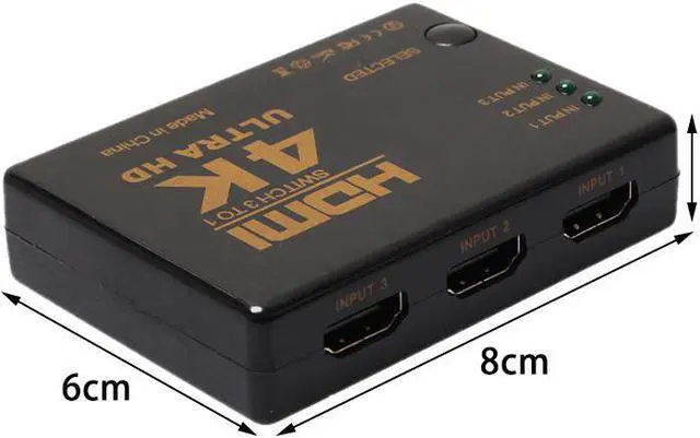 Alt view image 3 of 6 - 4K 3x1 HDMI Cable Splitter HD 1080P Video Switcher Adapter 3 Input 1 Output Port HDMI Hub for Xbox PS4 DVD HDTV PC Laptop TV