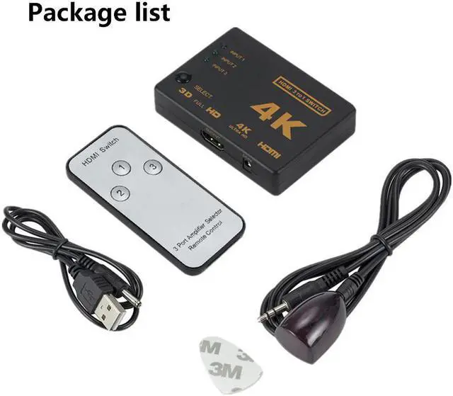 Alt view image 5 of 6 - 4K 3x1 HDMI Cable Splitter HD 1080P Video Switcher Adapter 3 Input 1 Output Port HDMI Hub for Xbox PS4 DVD HDTV PC Laptop TV