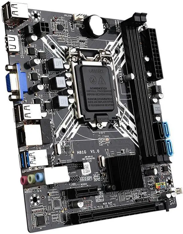 Alt view image 2 of 6 - H81 Motherboard H81G LGA 1150 M-ATX 2xDDR3 Slot Support Core Celeron/Pentium E3 V3 Processor