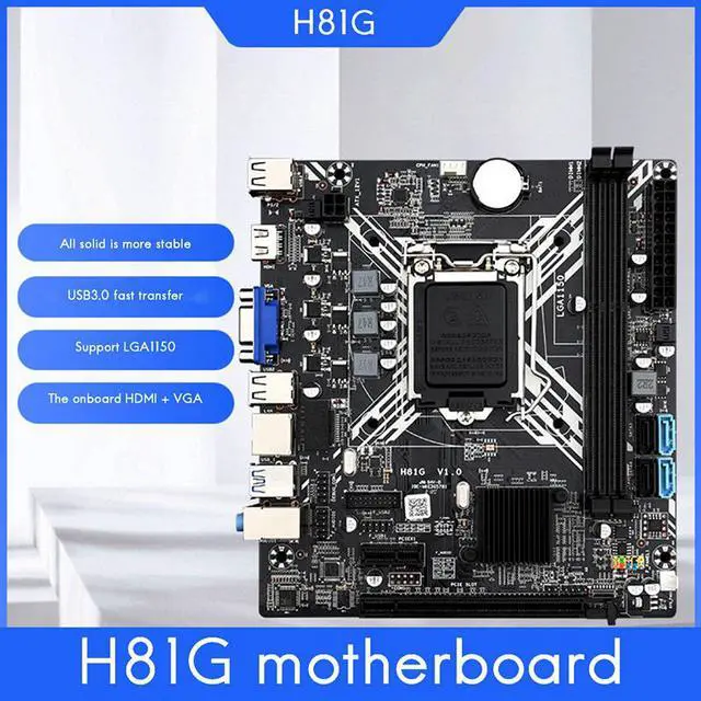 Alt view image 4 of 6 - H81 Motherboard H81G LGA 1150 M-ATX 2xDDR3 Slot Support Core Celeron/Pentium E3 V3 Processor