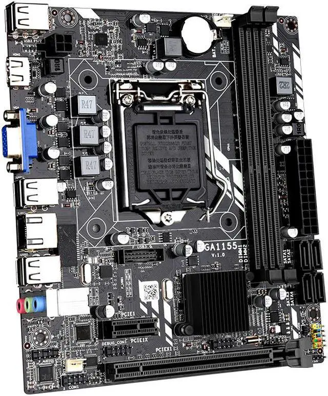 Alt view image 6 of 7 - H61M LGA1155 Motherboard for Intel Core i7/i5/i3 2* DDR3 Slot M-ATX Intel Mainboard