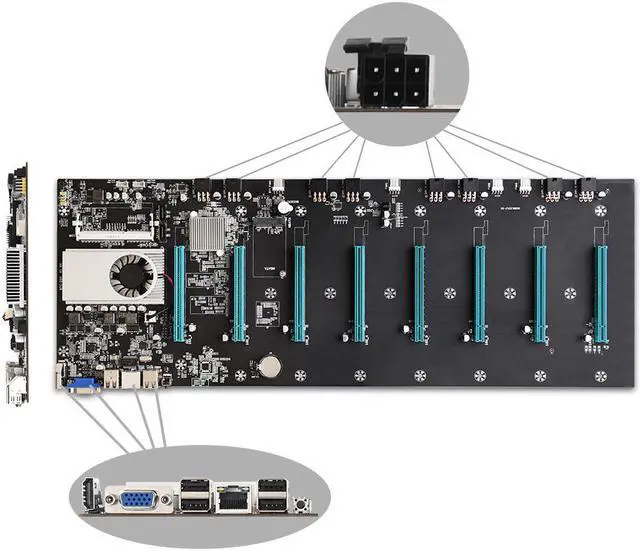 Alt view image 5 of 6 - Mining Motherboard BTC-S37 Etherum Mining CPU Set with 128GB MSATA SSD DDR3 8GB 1600MHZ RAM Set