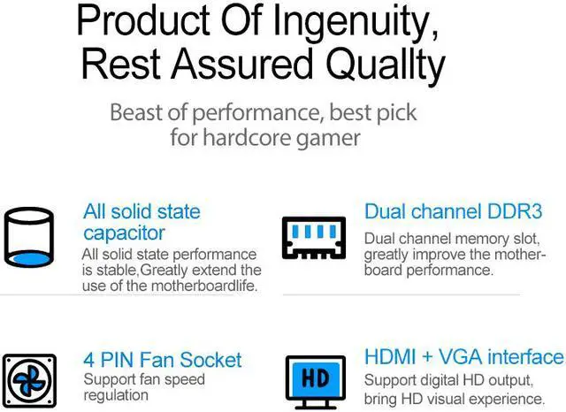 Alt view image 3 of 7 - H61M LGA1155 Motherboard for Intel Core i7/i5/i3 2* DDR3 Slot M-ATX Intel Mainboard