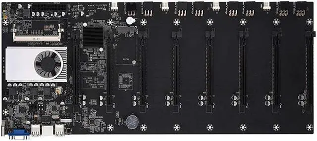 Alt view image 3 of 7 - BTC--T37 Mining Motherboard 8 GPU Mainboard With CPU + 128G mSATA ssd +8G RAM