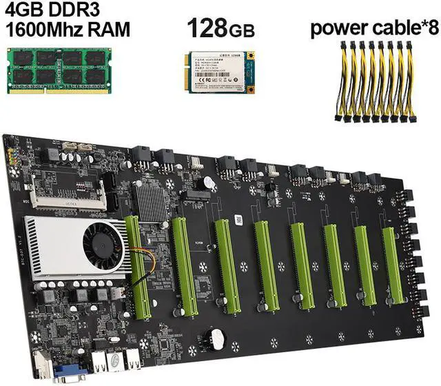 Main image of BTC-D37 Mining Motherboard Set with 128G mSATASSD, 4G DDR3 1600mhz RAM