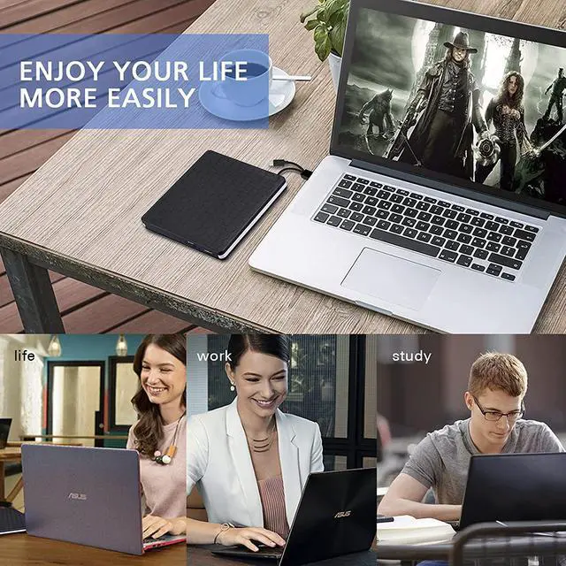 Alt view image 4 of 6 - Portable External DVD Drive, USB 3.0/Type-C CD DVD +/-RW Optical Drive USB C Burner Slim CD/DVD ROM Rewriter Writer Reader for Windows 7/8.1/10 Linux MAC OS