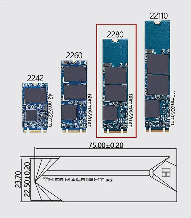 Alt view image 5 of 6 - M.2 2280 SSD Heat Sink Cooling Case Aluminum Solid State Disk Thermal Vest