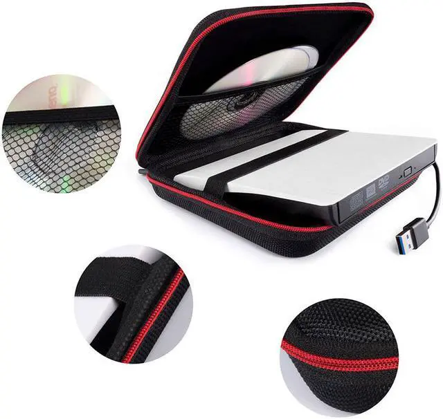 Alt view image 5 of 6 - Portable external DVD/CD drive Bag Anti-pressure Protection Hard-shell Optical Drive Storage Bag
