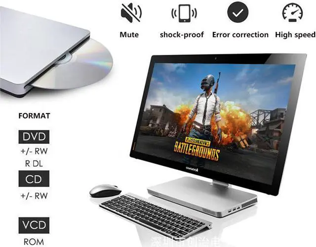 Alt view image 3 of 5 - External CD DVD Drive Aluminum Body USB 3.0 & USB-C Ultra Slim Portable DVD CD ROM +/-RW Optical Drive Burner Reader Writer Compatible with Windows 10/8/7 Linux OS MAC