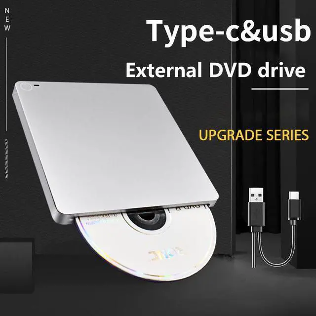 Alt view image 5 of 5 - External CD DVD Drive Aluminum Body USB 3.0 & USB-C Ultra Slim Portable DVD CD ROM +/-RW Optical Drive Burner Reader Writer Compatible with Windows 10/8/7 Linux OS MAC