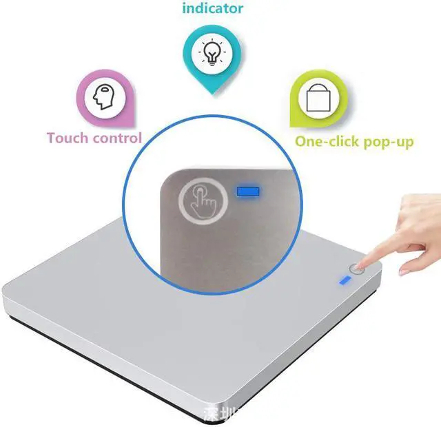 Alt view image 2 of 5 - External CD DVD Drive Aluminum Body USB 3.0 & USB-C Ultra Slim Portable DVD CD ROM +/-RW Optical Drive Burner Reader Writer Compatible with Windows 10/8/7 Linux OS MAC