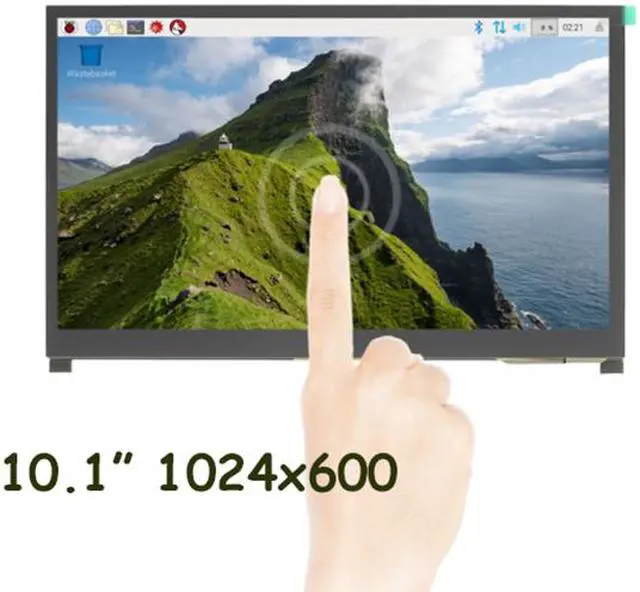 Main image of 10.1 inch Raspberry Pi LCD HDMI Display Monitor for Raspberry Pi 3B+/4B with Bracket-H and Speaker Capacitive Touch Screen