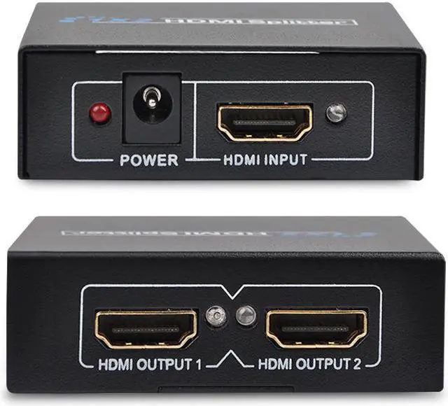 Alt view image 2 of 7 - 1x2 HDMI Splitter, 1 in 2 Out HDMI Amplifier Adapter with Power Adapter Supports Full HD1080P for PC PS3 PS4 Blu-ray Player HDTV