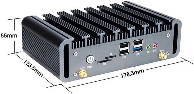 Alt view image 5 of 7 - Seal Design No Fan Micro Computer intel Quad-core J1900 CPU 4 bit GPIO 2 COM Support Wifi Industrial Control Computer