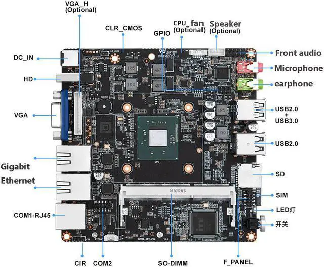 Alt view image 2 of 7 - Seal Design No Fan Micro Computer intel Quad-core J1900 CPU 4 bit GPIO 2 COM Support Wifi Industrial Control Computer