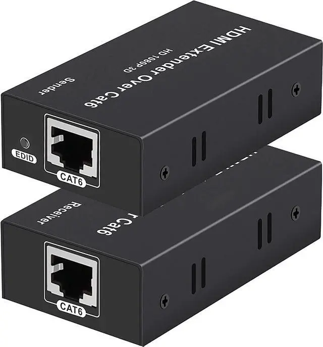 Main image of HDMI Extender Over Single Cat5E/6/7 196ft Transmitter + Receiver Support 1080p @60hz 3D HDMI 1.4a HDCP EDID