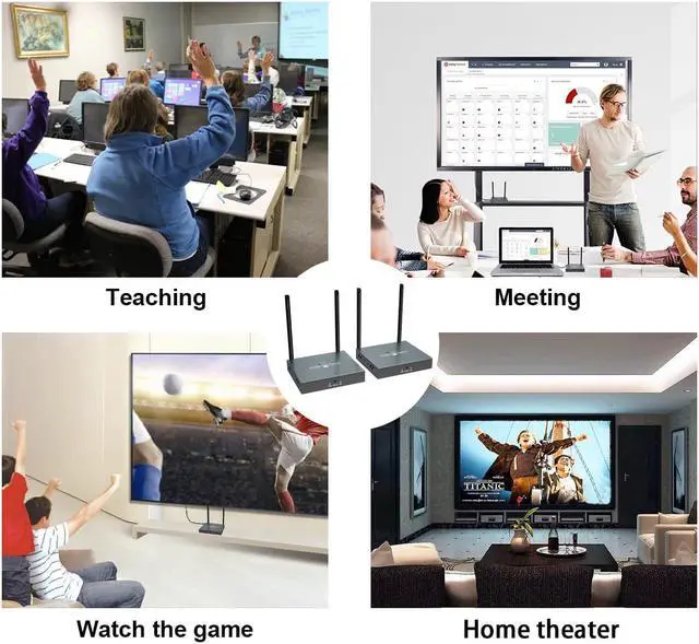 Alt view image 3 of 6 - 200m(658ft) Wireless HDMI Extender Transmitter+Receiver Transmit Wireless HDMI Signal Up To 200M 1080P@60hz HD Video Support HDMI1.3 HDCP1.2 For CCTV PC TV Home Theater