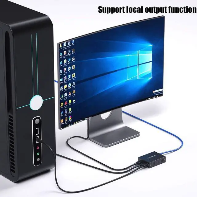 Alt view image 3 of 7 - HDMI KVM USB Extender Transmit 1080p HD Video Over Cat5e/6 Ethernet Cable 50m (164ft) for Mouse and Keyboard Control Remote Signals