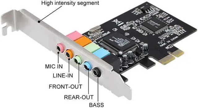 Alt view image 2 of 4 - PCI-E 5.1 Channel Built-in Sound Card Desktop 3D Stereo PCIe Audio Card, CMI8738 Chip 32/64 Bit Support Windows 10/7