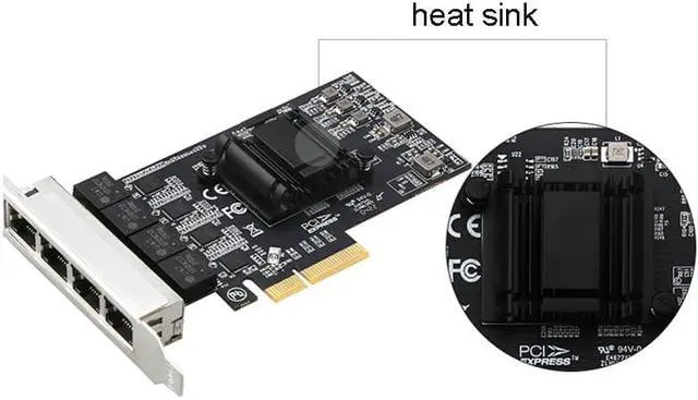 Alt view image 3 of 5 - 2.5Gbps Network Adapter Card Realtek RTL8125B Ghip PCIE Gigabit Ethernett Adapter Card 4 RJ45 Connectors