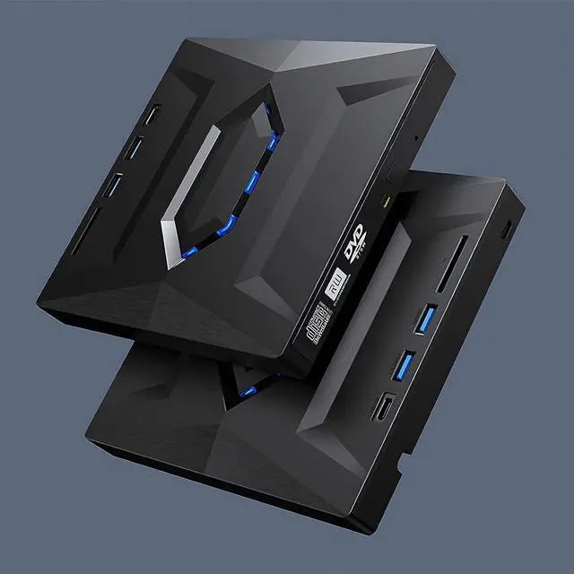 Alt view image 3 of 6 - External CD DVD +/-RW Drive with SD Card Reader and USB 3.0+2.0+Type-C Input Ports, CD/DVD Burner Player Reader Writer Optical Disk Drive for Laptop PC Windows 11/10/8/7, Linux