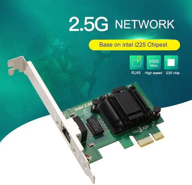 Alt view image 3 of 7 - 2.5GbE Ethernet Network Adapter Intel-I225 Chips Based 10/100/1000/2.5GBASE-T (TX) Network Card Single Port RJ45